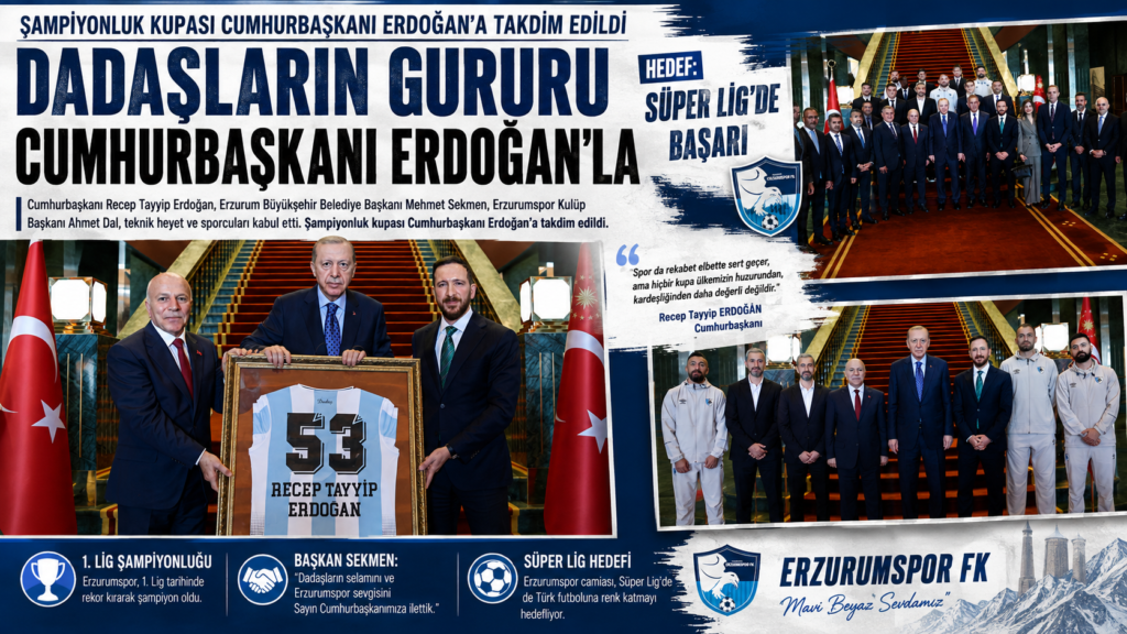 CUMHURBAŞKANI ERDOĞAN, ERZURUMSPOR HEYETİNİ KABUL ETTİ